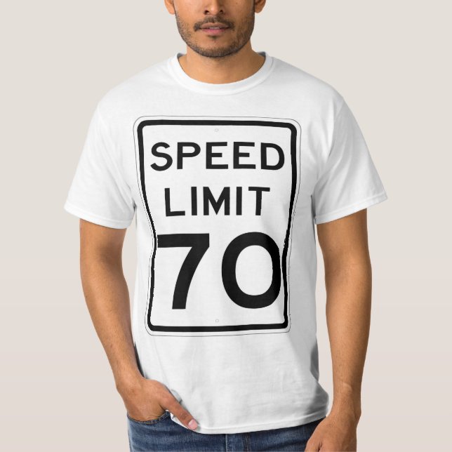 Sinal T-Shirt com limite de velocidade de 70 MPH m (Frente)