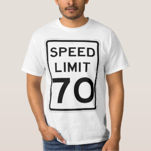 Sinal T-Shirt de Limite de Velocidade de 70 MPH Mu