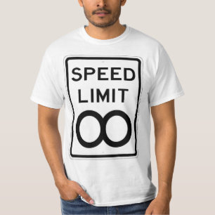 Sinal T-Shirt de Limite de Velocidade MPH Ilimitad