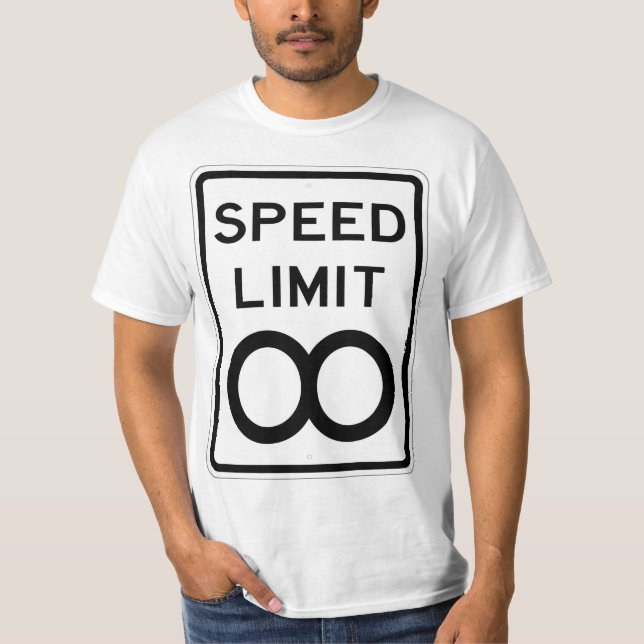 Sinal T-Shirt de Limite de Velocidade MPH Ilimitad (Frente)