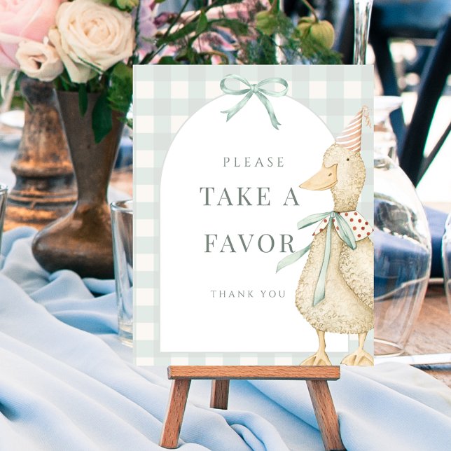 Sinal Tabletop de Favorito de Um Bobo Poster (One Silly Goose Favor Tabletop Sign Poster)