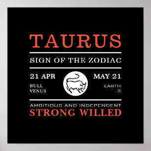 Sinal Taurus do Zodíaco, Poster astrológico