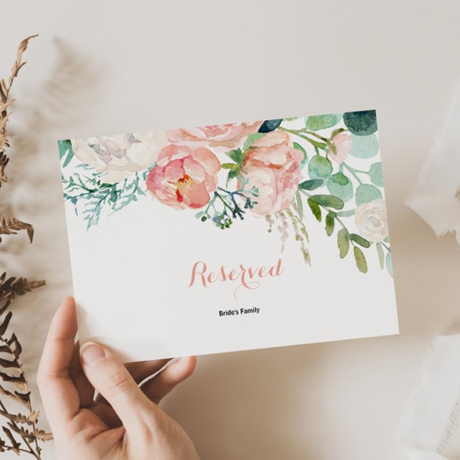 Sinal Tropical Floral Reservado Rosa Moderno Blush (Criador carregado)