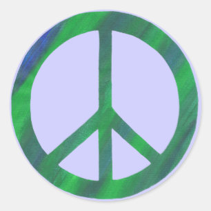 Sinal verde azul de paz, adesivos de paz