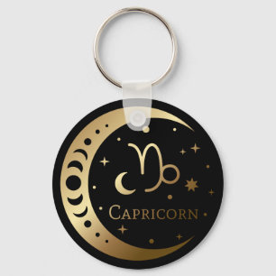 Sinal Zodiac Dourado/Capricórnio Chaveiro