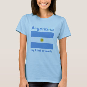 Sinalizador Argentina + Mapa + T-Shirt de Texto