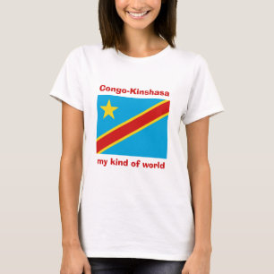Sinalizador Congo-Kinshasa + Mapa + T-Shirt em Tex