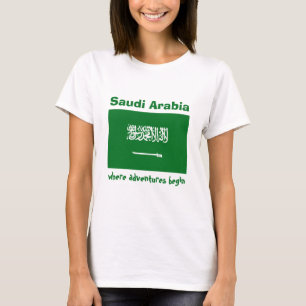Sinalizador da Arábia Saudita + Mapa + T-Shirt de