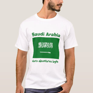 Sinalizador da Arábia Saudita + Mapa + T-Shirt de 