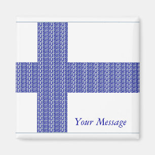 Sinalizador da Finlândia Azul Nórdico no Íman b