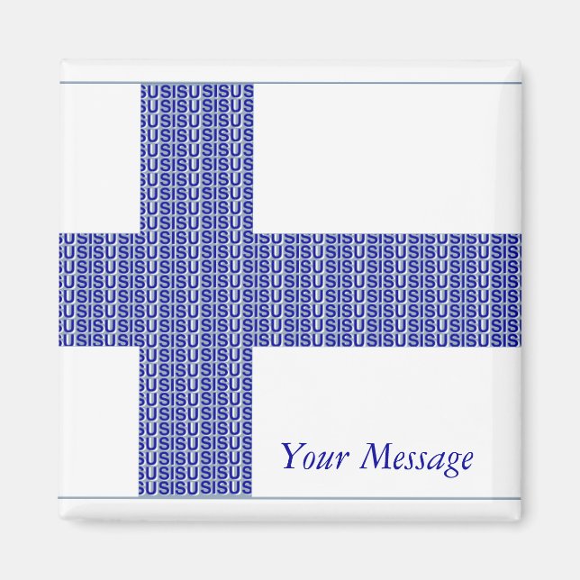 Sinalizador da Finlândia Azul Nórdico no Íman bran (Frente)