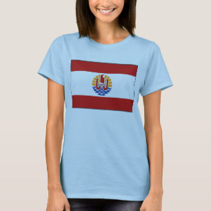 Sinalizador da Polinésia Francesa x Mapa T-Shirt
