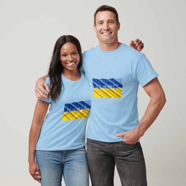 Sinalizador da Ucrânia - Camisa de Pulso de Paz e  (Unissex)