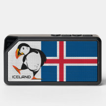 Sinalizador de Islândia de Texto Personalizado com