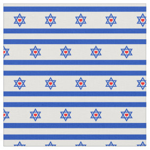 Sinalizador de Israel e coração judeu / Tecido d