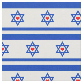 Sinalizador de Israel e coração judeu / Tecido de 