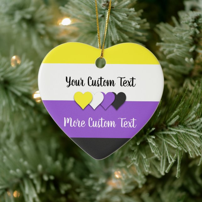 Sinalizador de orgulho não binário com ornamento d (Árvore)