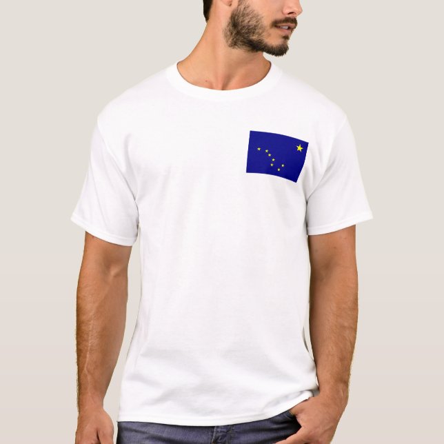 Sinalizador do Alasca + Mapear T-Shirt (Frente)