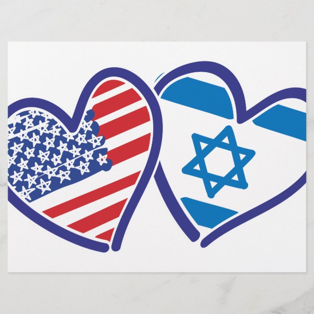 Sinalizador do Coração de Israel dos EUA (Frente)