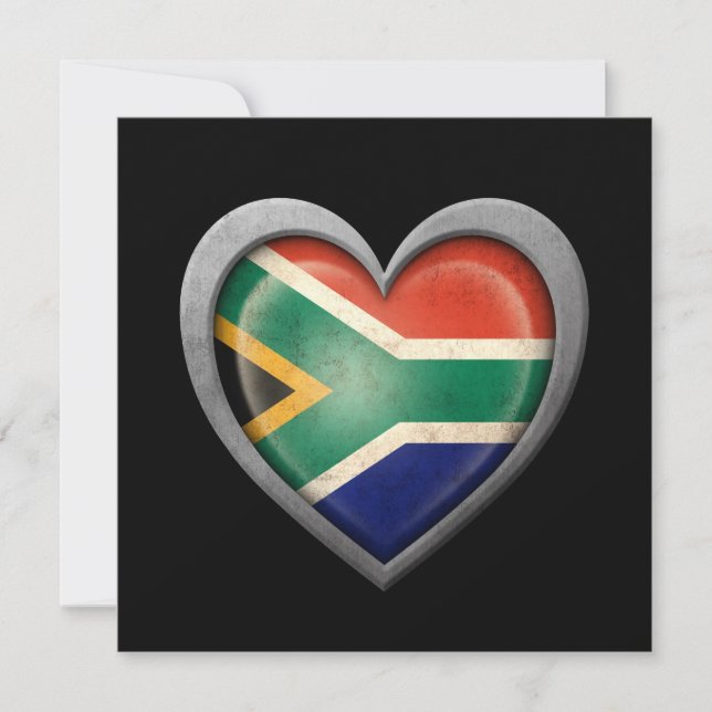 Sinalizador do coração sul-africano com efeito met (Frente)