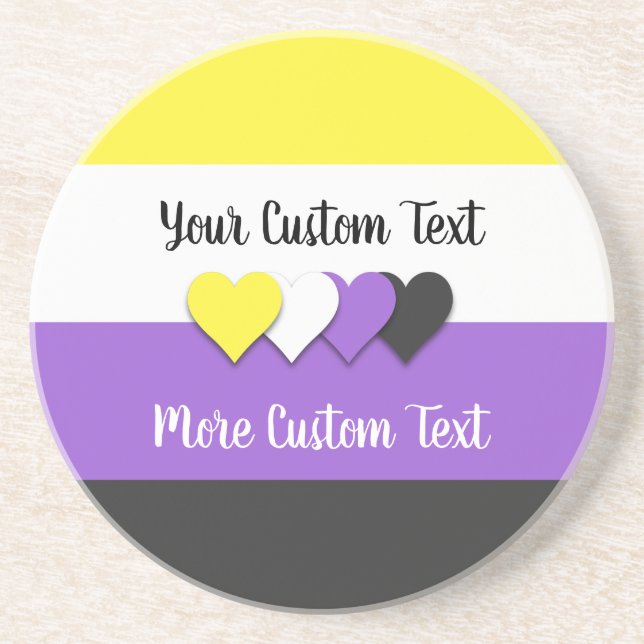 Sinalizador do orgulho não binário com porta copos (Frente)