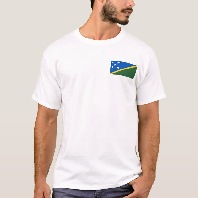 Sinalizador e Mapa do T-Shirt das Ilhas Salomão (Frente)