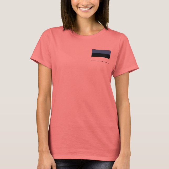 Sinalizador Estônia + Mapa T-Shirt (Frente)