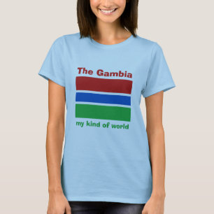 Sinalizador Gâmbia + Mapa + T-Shirt de Texto