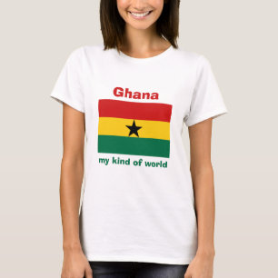 Sinalizador Gana + Mapa + T-Shirt de Texto