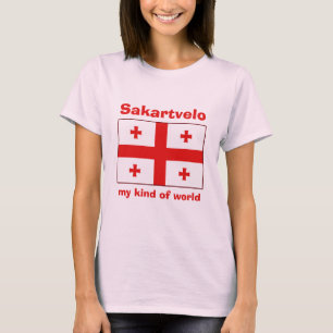 Sinalizador Georgia + Mapa + T-Shirt de Texto