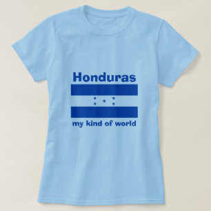 Sinalizador Honduras + Mapa + T-Shirt de Texto
