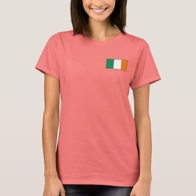 Sinalizador Irlanda + Mapa T-Shirt (Frente)