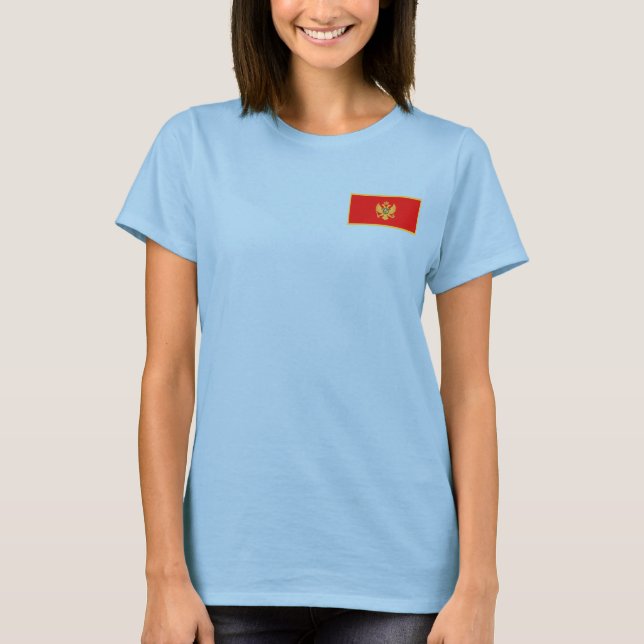 Sinalizador Montenegro e Mapear T-Shirt (Frente)