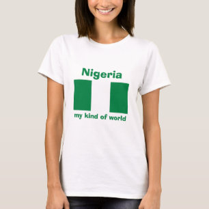 Sinalizador Nigéria + Mapa + T-Shirt de Texto