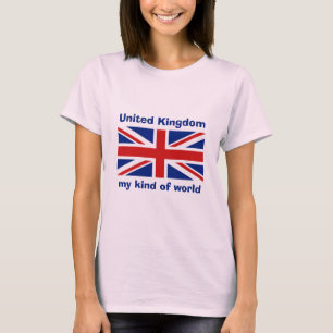 Sinalizador UK + Mapa + T-Shirt de Texto