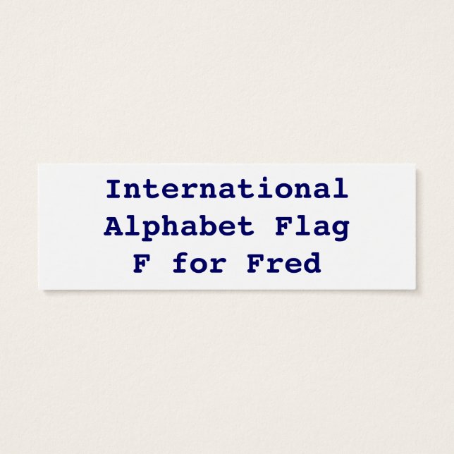 Sinalizadores alfabéticos internacionais F (Verso)