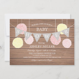 Sinalizadores Rosa n Fluffs - Convite para Chá de 