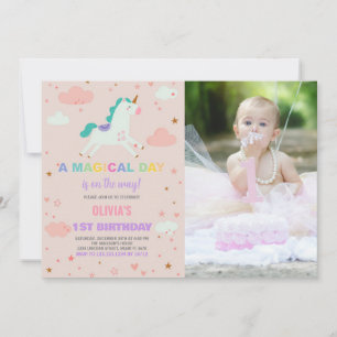Sinalizadores Unicorn Convites de Aniversário com 