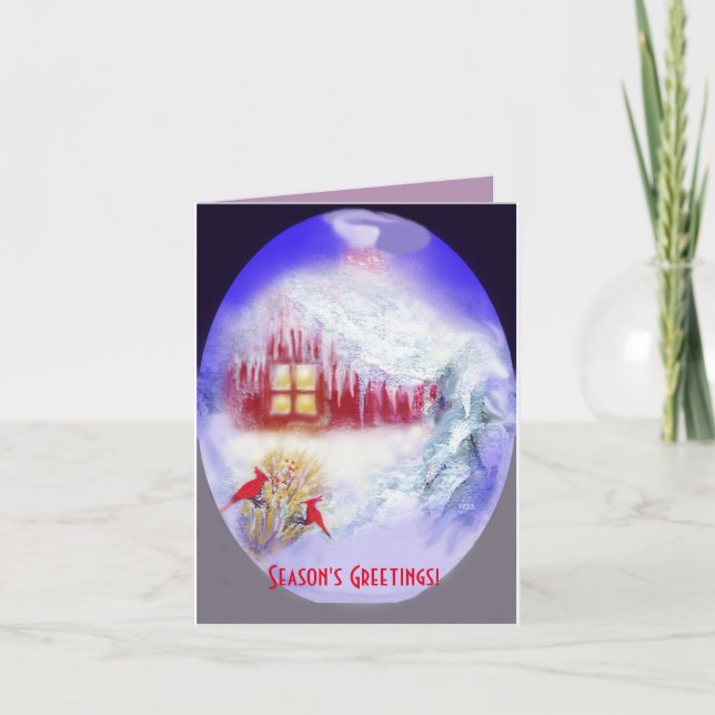 Sincelos e cartão de nota do Natal da neve (Frente)