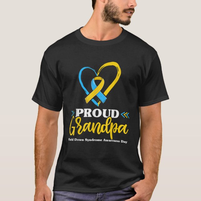 Síndrome de Proud Down Vovô Sensibilização Camisa  (Frente)