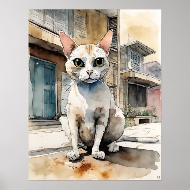 Singapura - Cat Art Impressão (Frente)