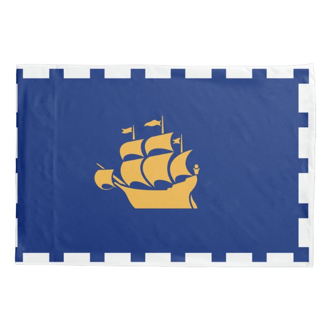 Single Pillowcase with flag of Quebec  City (Verso)