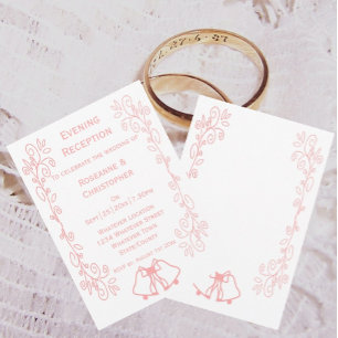 Sinos de Convite de Recepção de casamento Rosa