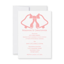 Sinos De Convite E Fita De Casamento Rosa