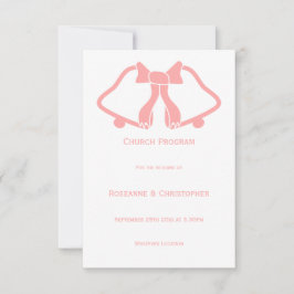 Sinos E Fita Do Programa De Casamento Rosa