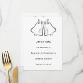 Sinos E Frisos De Menus De Casamento De Prata