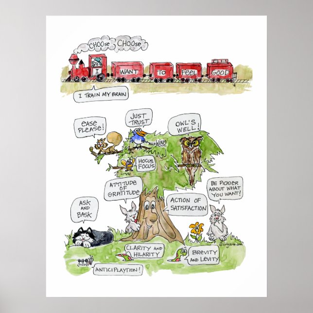 Sinta bons animais de desenho Poster (Frente)