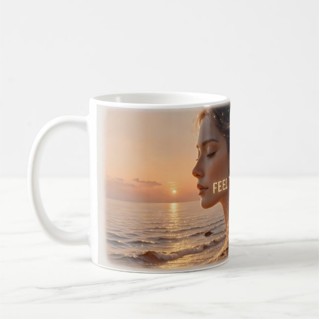 Sinta o Ouro Caneca de Café Hora Dourada Deusa (Esquerda)