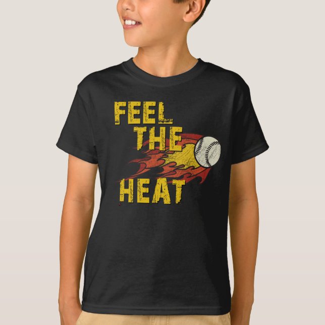 SINTA O T-SHIRT DO BASEBOL DO CALOR (Frente)
