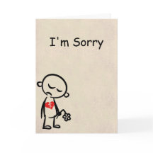 Sinto muito. Cartão Coração Quebrado.